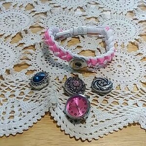 Rastaclat Snap Jewelry - Adjustable Slider Bracelet, With Watch Face And Buttons